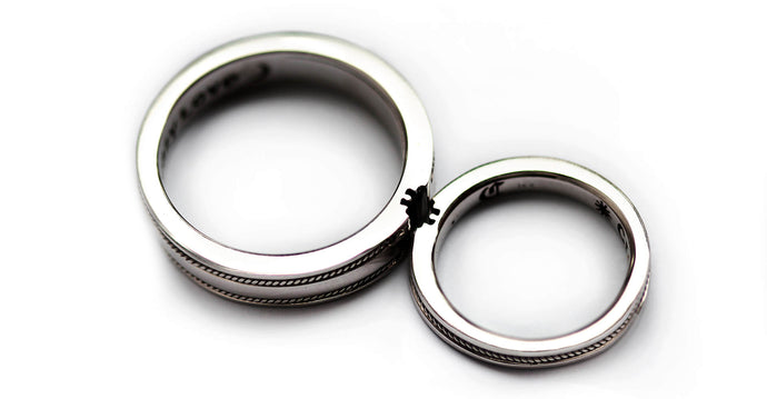 braids bands that are two matching rings with puzzle detail