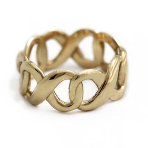 Wedding gold ring with wider infinity