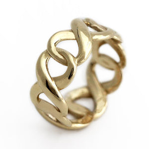 Wedding gold ring with wider infinity