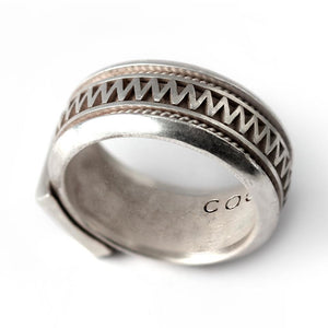 Men's misti silver wedding band with Black Cubic Zirconia Gemstone